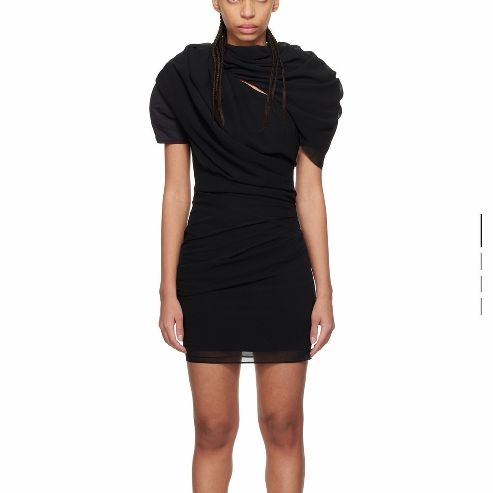 Jacquemus Black Draped Mini Dress